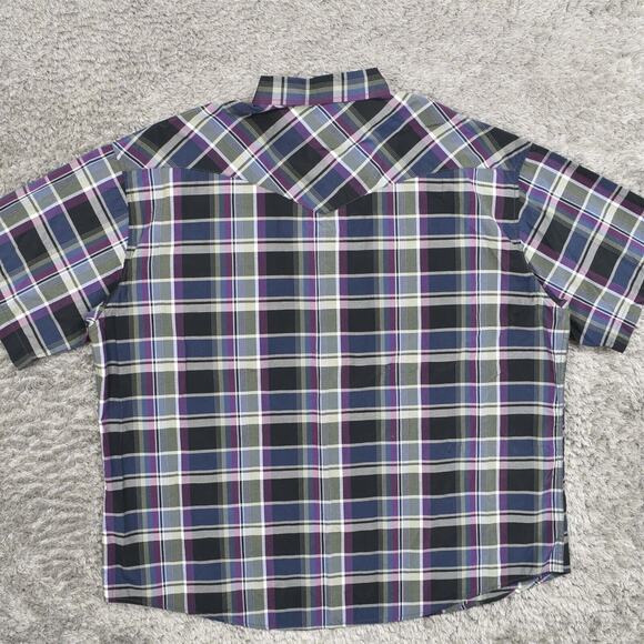 Coevals Club Men's 2X Button Shirt Short Sleeve Plaid Multicolor Plaid - Picture 7 of 8